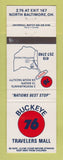 Matchbook Cover - Union 76 oil gas Buckeye Travelers Mall North Baltimore OH