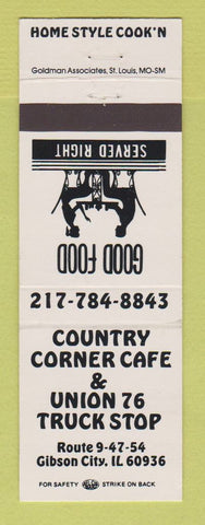 Matchbook Cover - Union 76 oil gas Country Corner Cafe Gibson City IL
