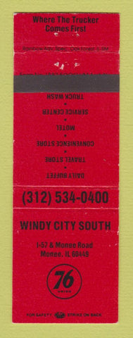 Matchbook Cover - Union 76 oil gas Windy City South Monee IL