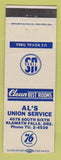 Matchbook Cover - Union 76 oil gas Al's Klamath Falls OR US Tires