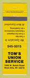 Matchbook Cover - Union 76 oil gas Tom's West Allis WI YELLOW