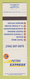 Matchbook Cover - Union 76 oil gas Petro Express Charlotte NC