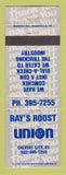 Matchbook Cover - Union 76 oil gas Ray's Roost Calvert City KY