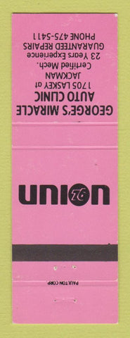 Matchbook Cover - Union 76 oil gas George's Miracle Auto Clinic Toledo? OH?