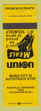Matchbook Cover - Union 76 oil gas Music City Nashville TN YELLOW