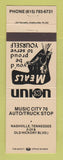 Matchbook Cover - Union 76 oil gas Music City Nashville TN PEACH