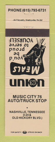Matchbook Cover - Union 76 oil gas Music City Nashville TN PEACH