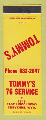 Matchbook Cover - Union 76 oil gas Tommy's Cheyenne WY