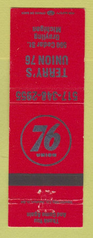 Matchbook Cover - Union 76 oil gas Terry's Grayling MI RED