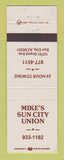 Matchbook Cover - Union 76 oil gas Mike's Sun City AZ
