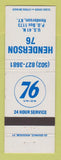 Matchbook Cover - Union 76 oil gas Henderson KY