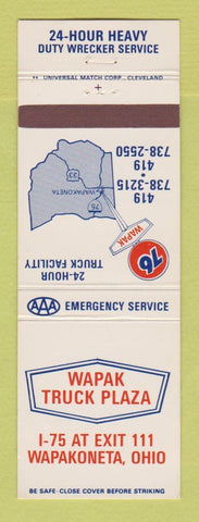 Matchbook Cover - Union 76 oil gas Wapak Truck Stop Wapakoneta OH