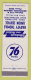 Matchbook Cover - Union 76 oil gas Harvey Thomas Brookings OR