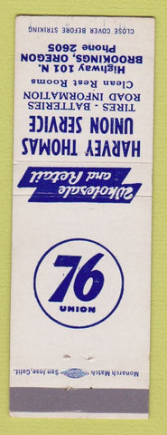 Matchbook Cover - Union 76 oil gas Harvey Thomas Brookings OR