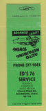 Matchbook Cover - Union 76 oil gas Ed's Dearborn MI MISCUT ERROR
