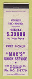Matchbook Cover - Union 76 oil gas Mac's Stockton CA WEAR LAMINATED