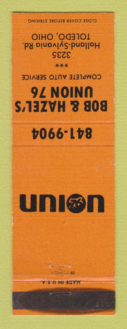 Matchbook Cover - Union 76 oil gas Bob & Hazel's Toledo OH WORN
