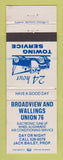 Matchbook Cover - Union 76 oil gas Broadview and Wallings WEAR