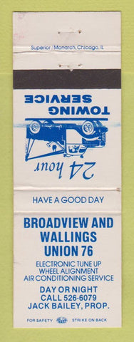 Matchbook Cover - Union 76 oil gas Broadview and Wallings WEAR