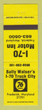 Matchbook Cover - Union 76 oil gas Sally Walser's Frederick MD