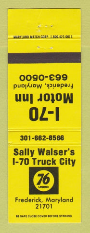 Matchbook Cover - Union 76 oil gas Sally Walser's Frederick MD