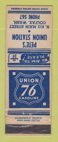 Matchbook Cover - Union 76 oil gas Pete's Colfax WA LAMINATED