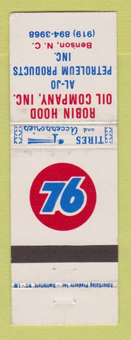 Matchbook Cover - Union 76 oil gas Robin Hood Benson NC WEAR
