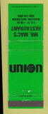 Matchbook Cover - Union 76 oil gas Mr Mac's Madison WI GREEN