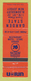 Matchbook Cover - Union 76 oil gas Garden State Bloomsbury NJ