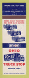 Matchbook Cover - Union 76 oil gas Ohio 70-37 Truck Stop Hebron OH