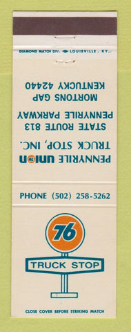 Matchbook Cover - Union 76 oil gas Pennyrile Mortons Gap KY