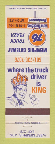 Matchbook Cover - Union 76 oil gas Memphis Gateway West Memphis AR