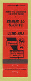 Matchbook Cover - Union 76 oil gas Bailey's Dunkirk OH ORANGE