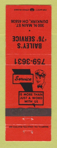 Matchbook Cover - Union 76 oil gas Bailey's Dunkirk OH ORANGE