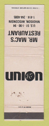 Matchbook Cover - Union 76 oil gas Mr Mac's Madison WI WEAR
