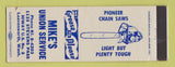 Matchbook Cover - Union 76 oil gas Mike's Leavenworth WA Pioneer Chair Saws