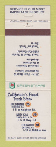 Matchbook Cover - Union 76 oil gas Ontario Santa Nella Redding CA