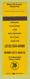 Matchbook Cover - Union 76 oil gas Windy City South Monee IL
