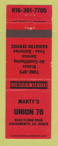 Matchbook Cover - Union 76 oil gas Marty's Sacramento CA