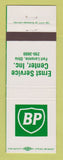 Matchbook Cover - BP oil gas Ernst Service Fort Loramie OH