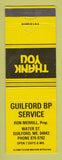 Matchbook Cover - BP oil gas Guilford ME YELLOW