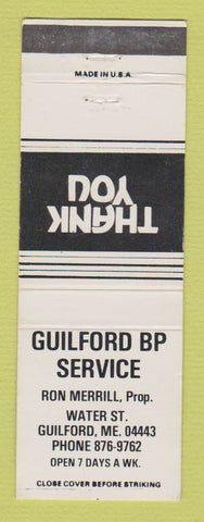 Matchbook Cover - BP oil gas Guilford ME WHITE