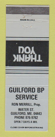 Matchbook Cover - BP oil gas Guilford ME BLUE