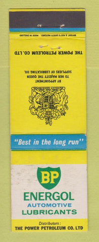 Matchbook Cover - BP oil gas Energol Lubricants UK England
