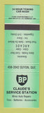 Matchbook Cover - BP oil gas Claude's Quyon QC GREEN