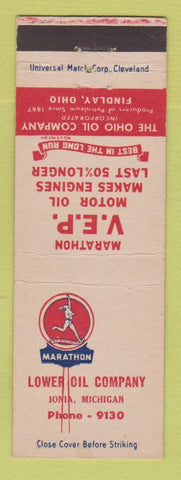 Matchbook Cover - Marathon oil gas Lower Oil Ionia MI