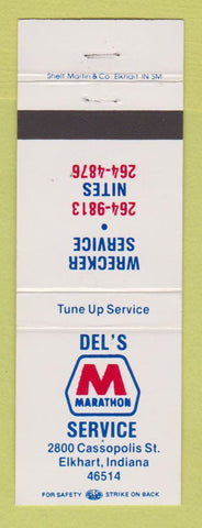 Matchbook Cover - Marathon oil gas Del's Elkhart IN