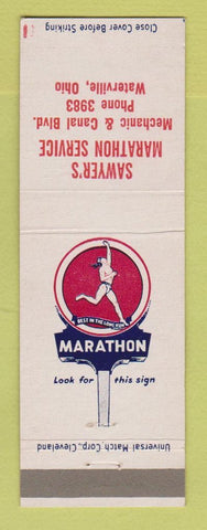 Matchbook Cover - Marathon oil gas Sawyer's Waterville OH