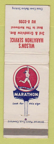 Matchbook Cover - Marathon oil gas Wilson's WEAR