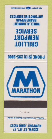 Matchbook Cover - Marathon oil gas Grilliot Newport OH